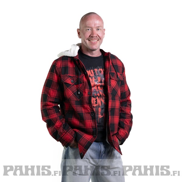 Brandit Lumberjacket - V&auml;likausitakki, puna-musta