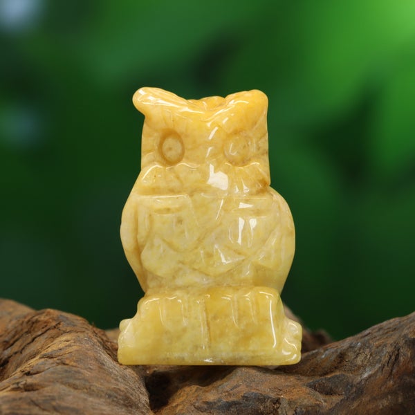 Gelbe Jade - Eule, 5cm